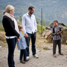 Speaking with local children who are on their way to fetch grass for their families' cows (Dzongu, Sikkim). Published 21.01.2011 as handout picture from The Royal Court. For editorial use only, not for sale. Photo: Kristi Marie Skrede, the Norwegian Broadcasting Corporation / The Royal Court. Image size: 4288 x 2848 px and 3,69 Mb.